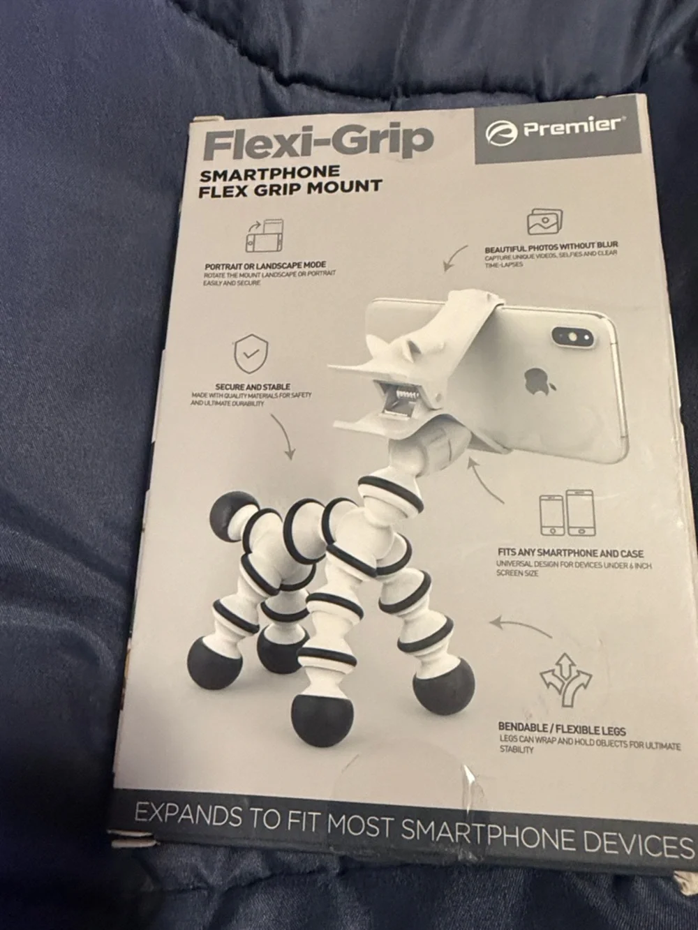 Premier Flexi-Grip Smartphone Mount in White and Black